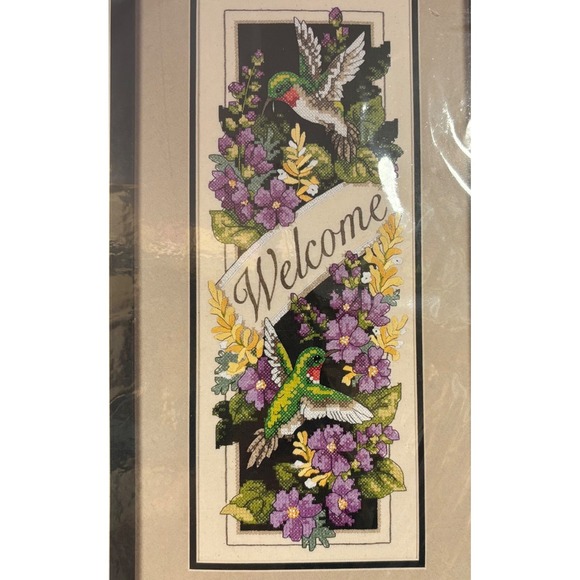 Dimensions Other - Dimensions Hummingbird Welcome Cross Stitch Kit 3189 Vintage 2000 Floral